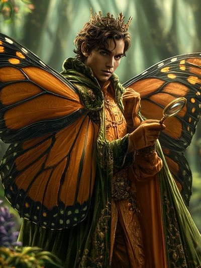 Butterfly Prince Fantasy Illustration Poster.