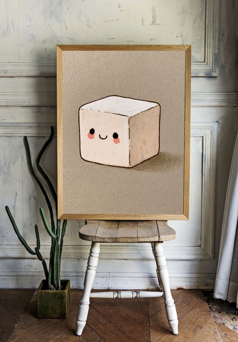 Cute Marshmallow Cartoon Poster. room preview