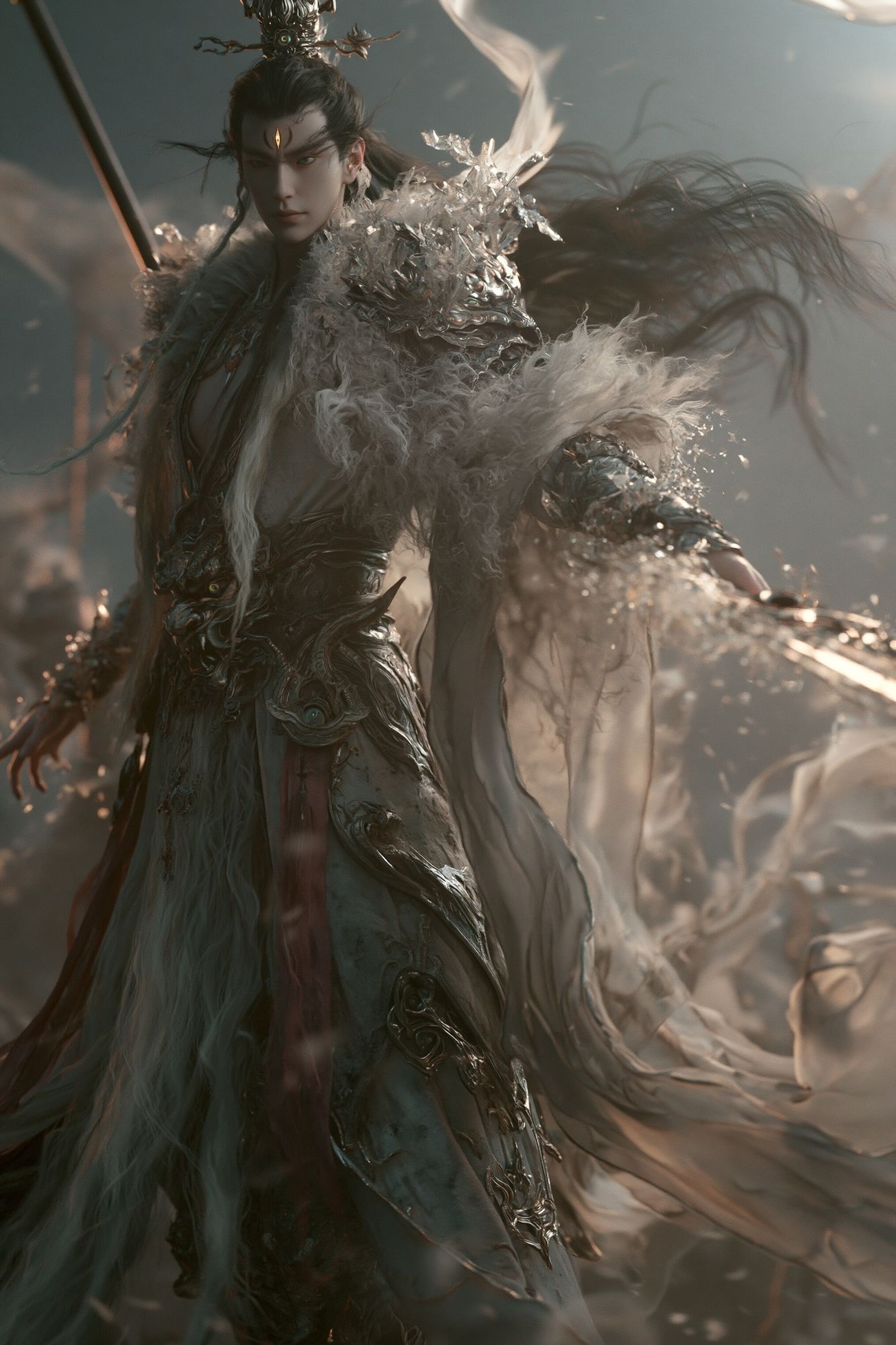 Celestial Warrior Fantasy Poster. poster — illustration art