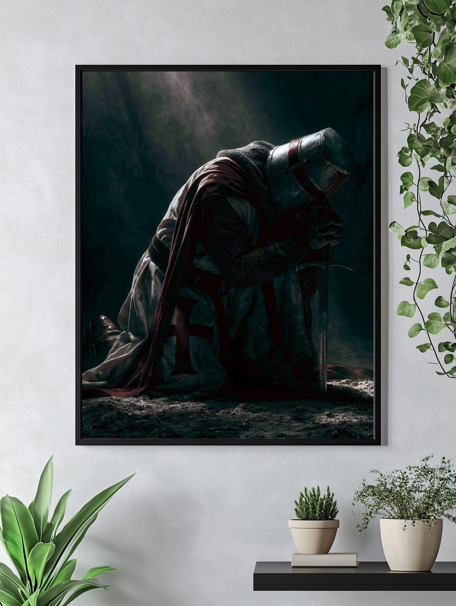 Kneeling Knight — Dark Fantasy Print. — room view 4