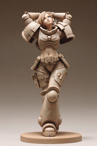 Warrior Statue Illustration Poster.