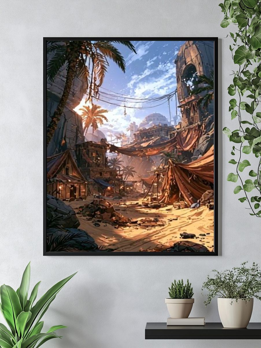 Desert Ruins Digital Art Poster. — room view 4