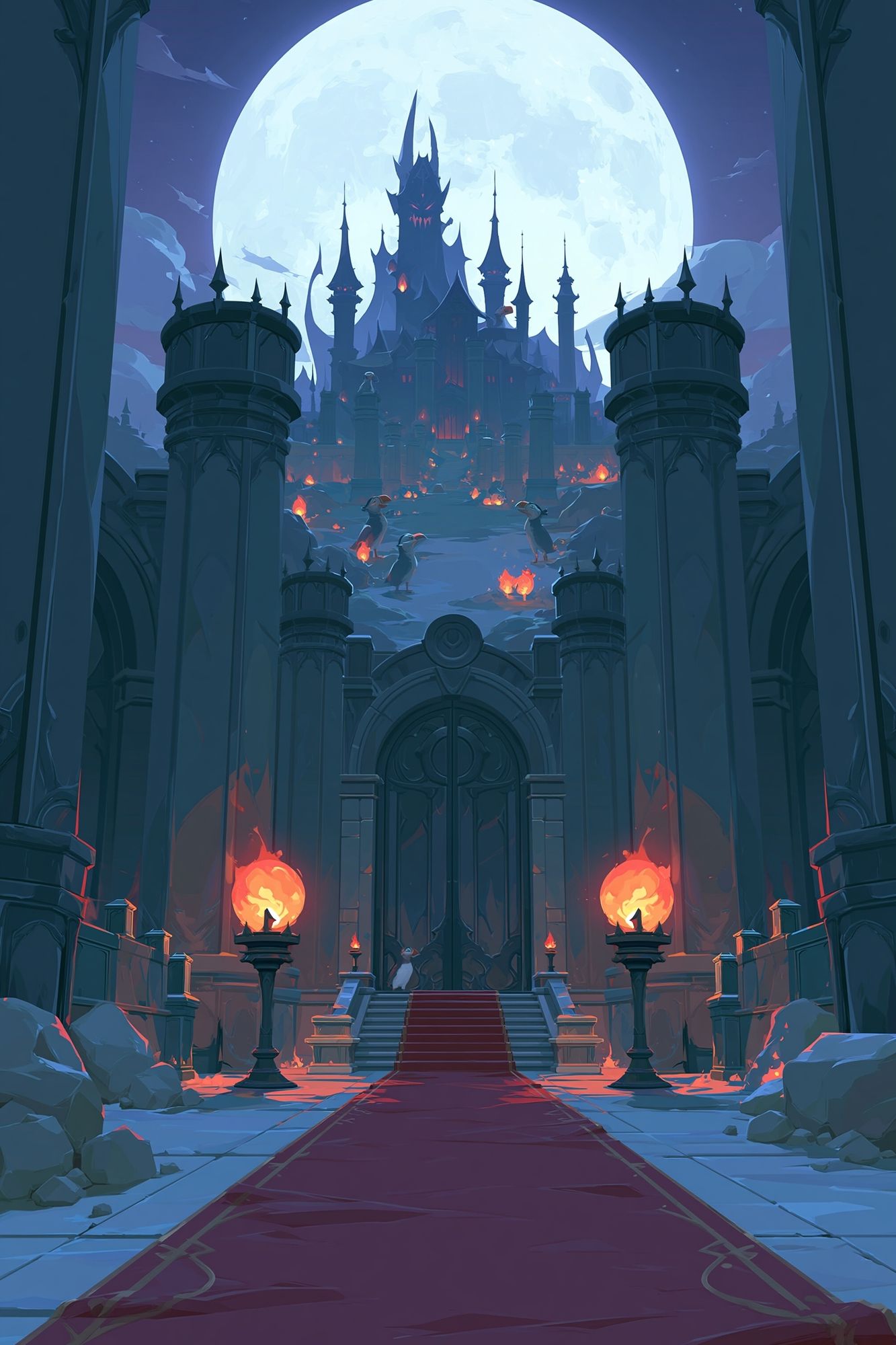 Moonlit Gothic Castle Fantasy Poster. poster detail