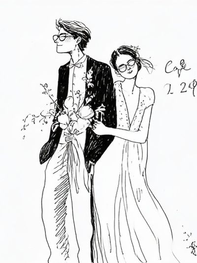 Couple Line Art Print.
