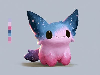 Pastel Axolotl Digital Art Poster. poster print