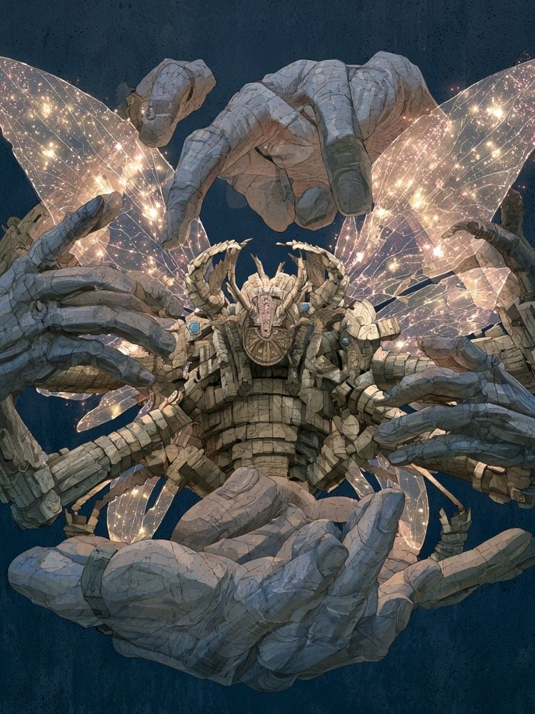 Celestial Hands Surrealism Poster. poster detail