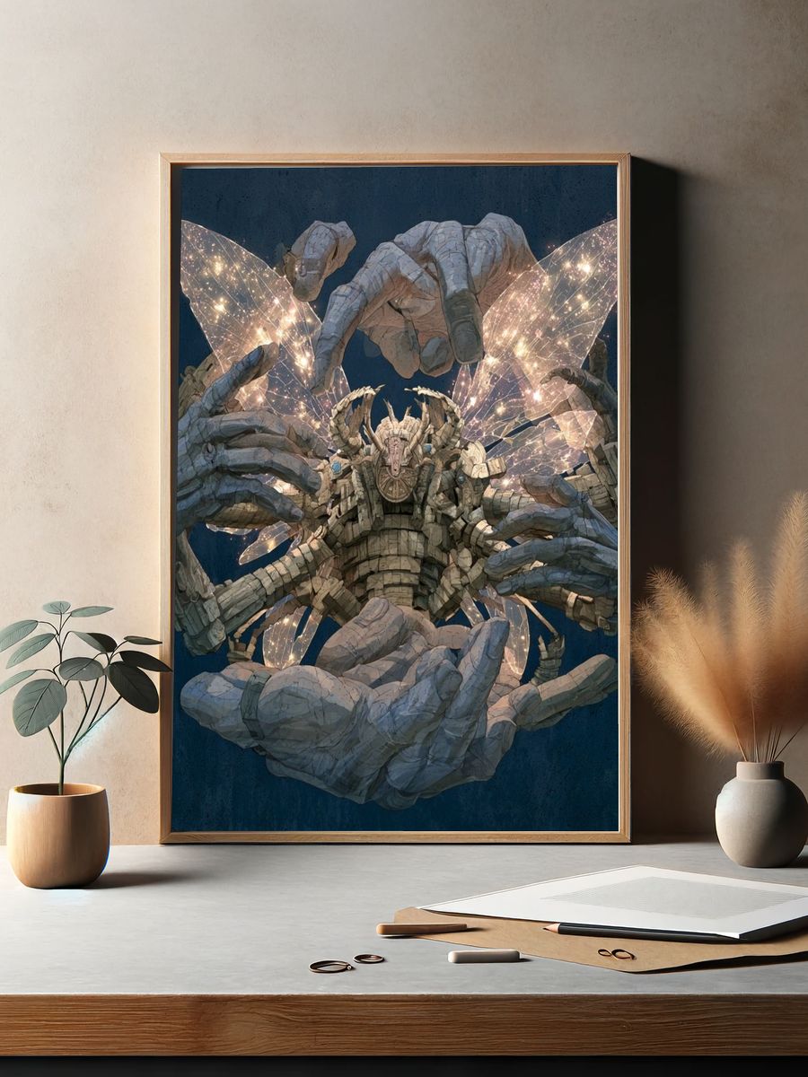 Celestial Hands Surrealism Poster. — room view 2