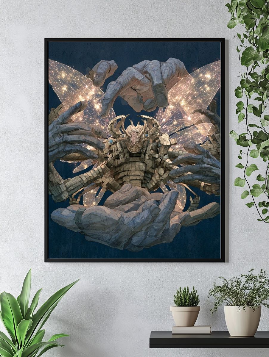 Celestial Hands Surrealism Poster. — room view 4