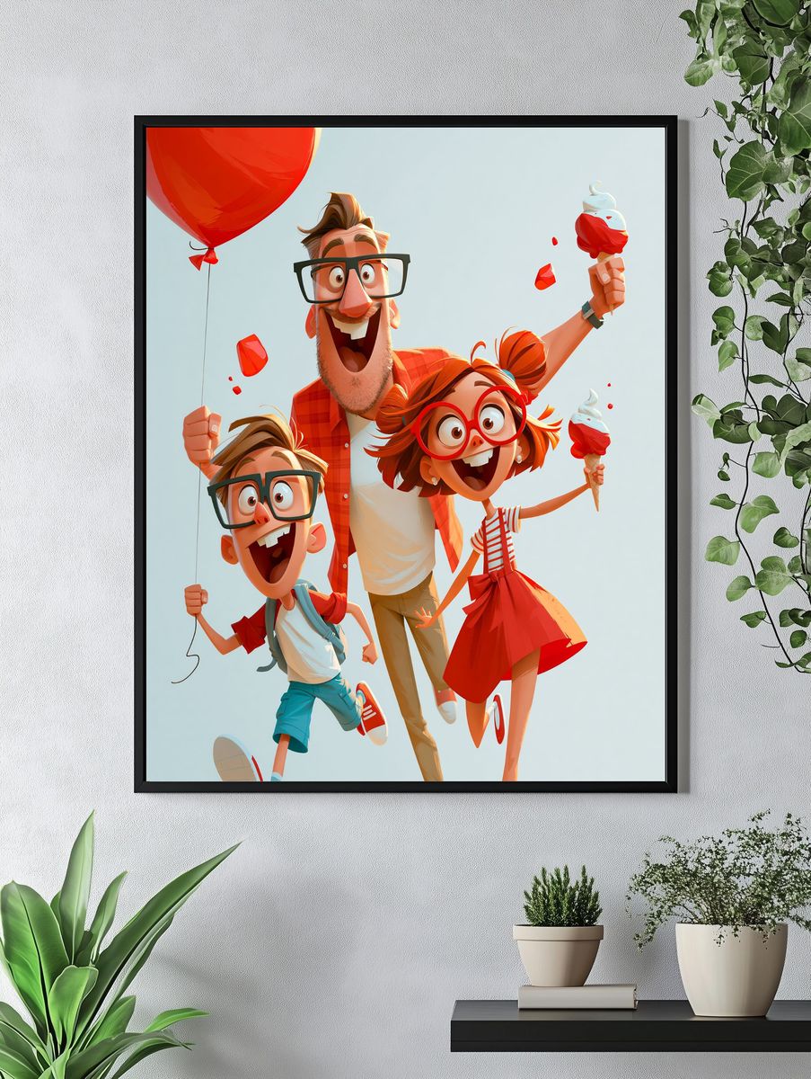 Joyful Family Balloon Ride Poster. — room view 4