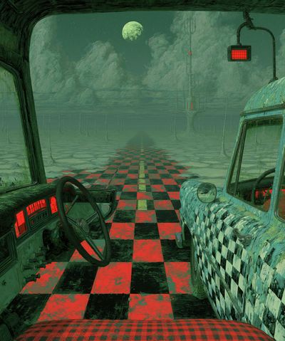 Surreal Moonlit Roadscape Print.