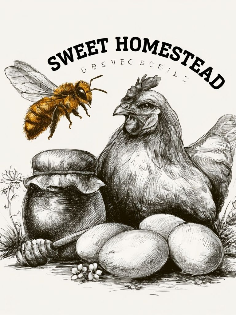 Sweet Homestead Chicken Poster. poster — illustration art