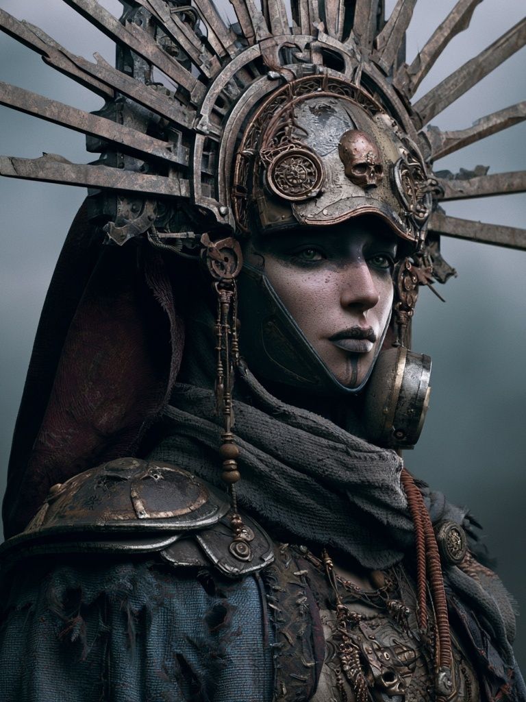 Steampunk Warrior Portrait Poster. poster — illustration art