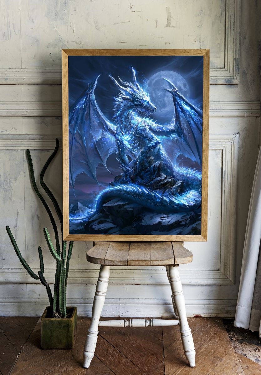 Mighty Bull Warrior Illustration Poster. room preview