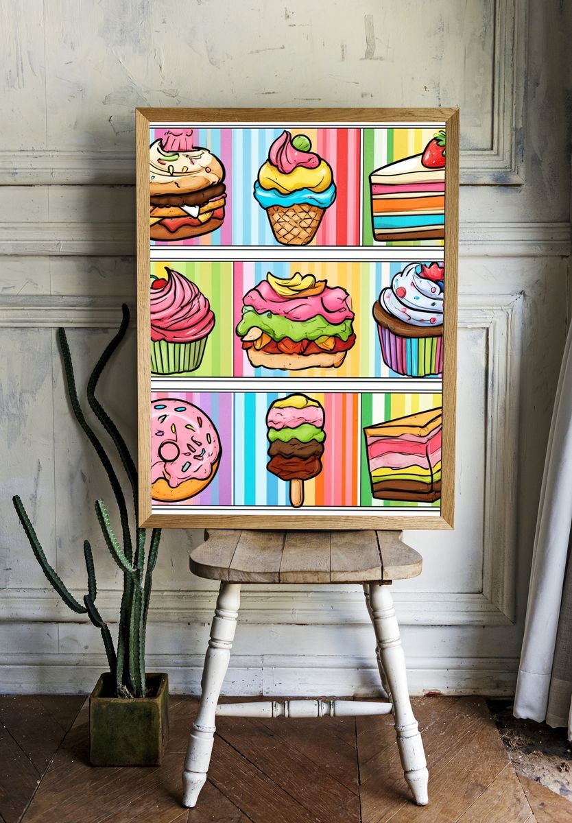 Sweet Treats Illustration Poster. — room view 1