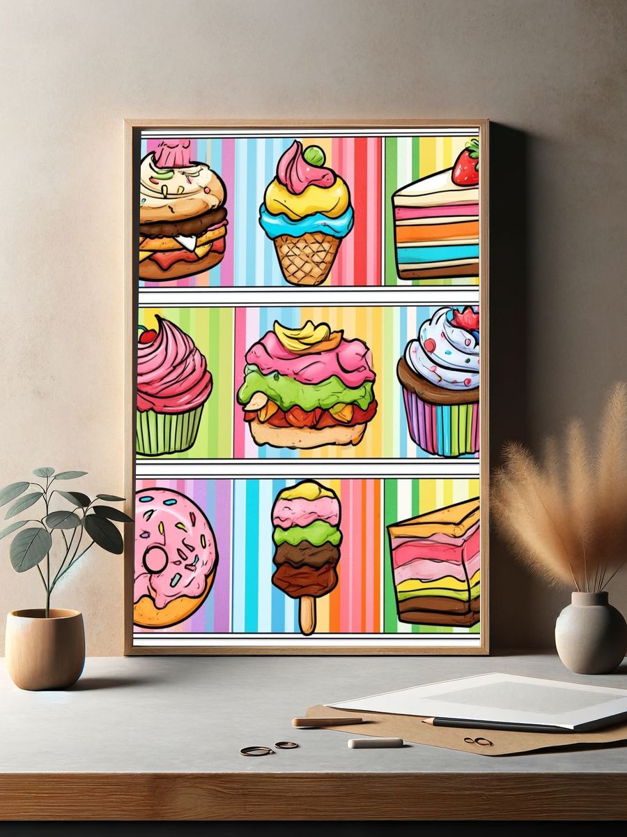 Sweet Treats Illustration Poster. — room view 2
