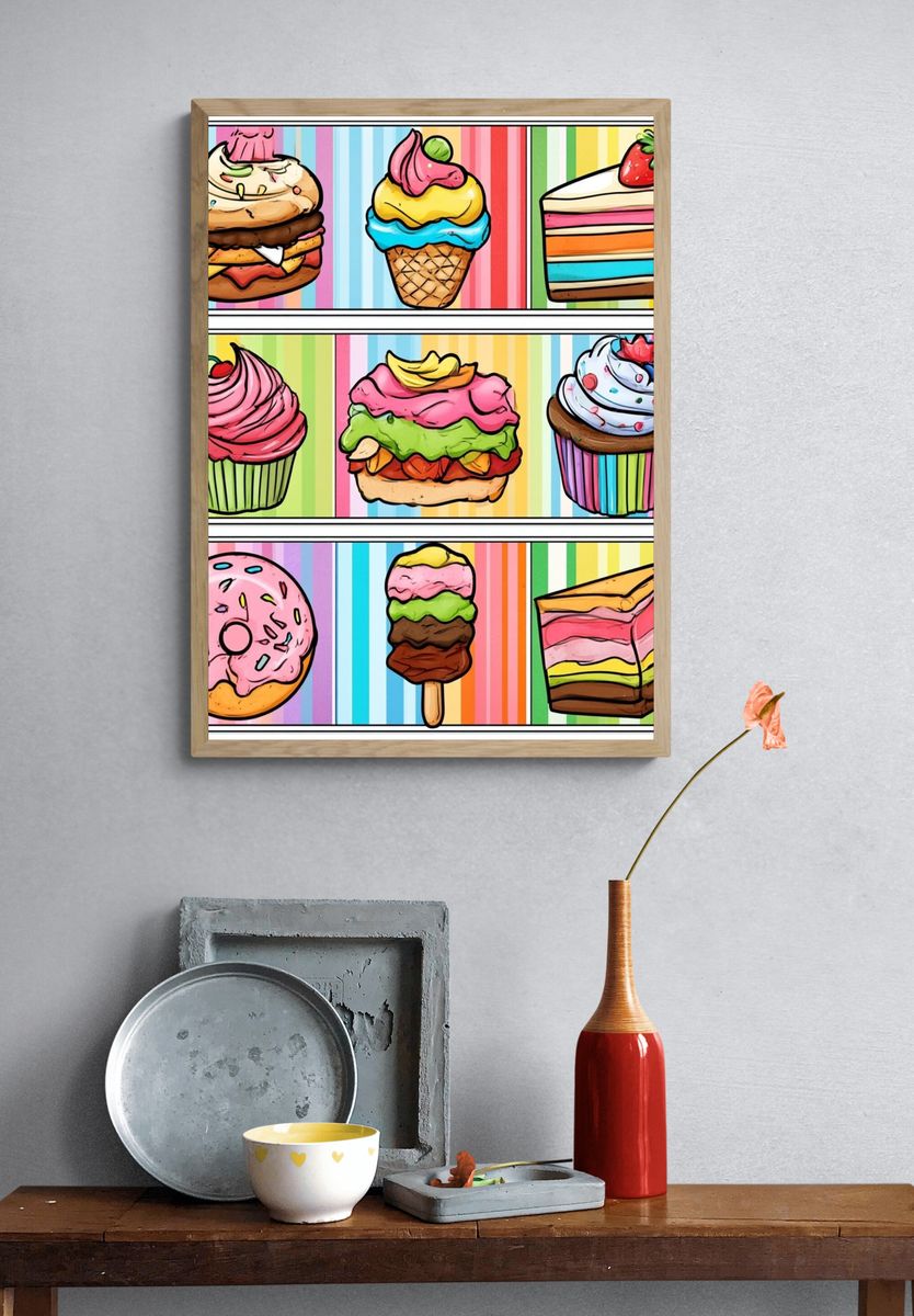 Sweet Treats Illustration Poster. — room view 3