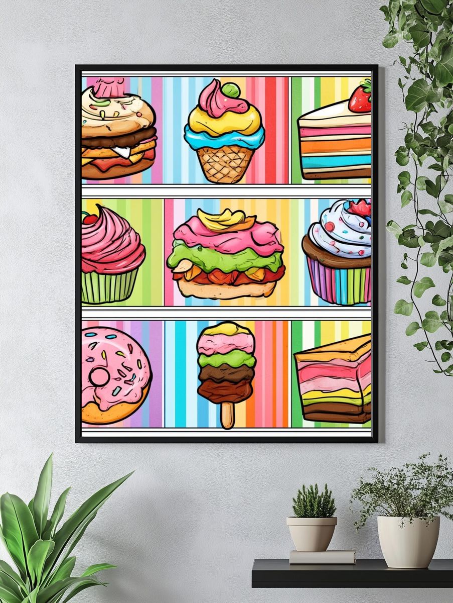 Sweet Treats Illustration Poster. — room view 4