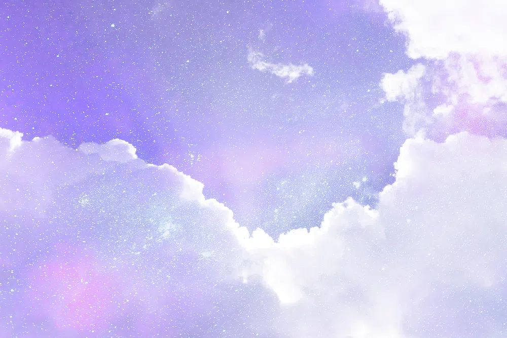 Purple clouds background, astronomic design. poster detail