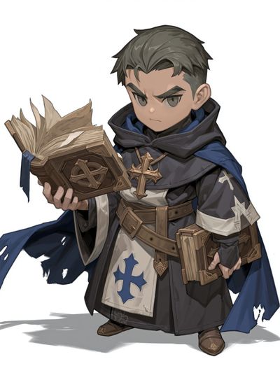 Young Monk with Sacred Book Print. poster print
