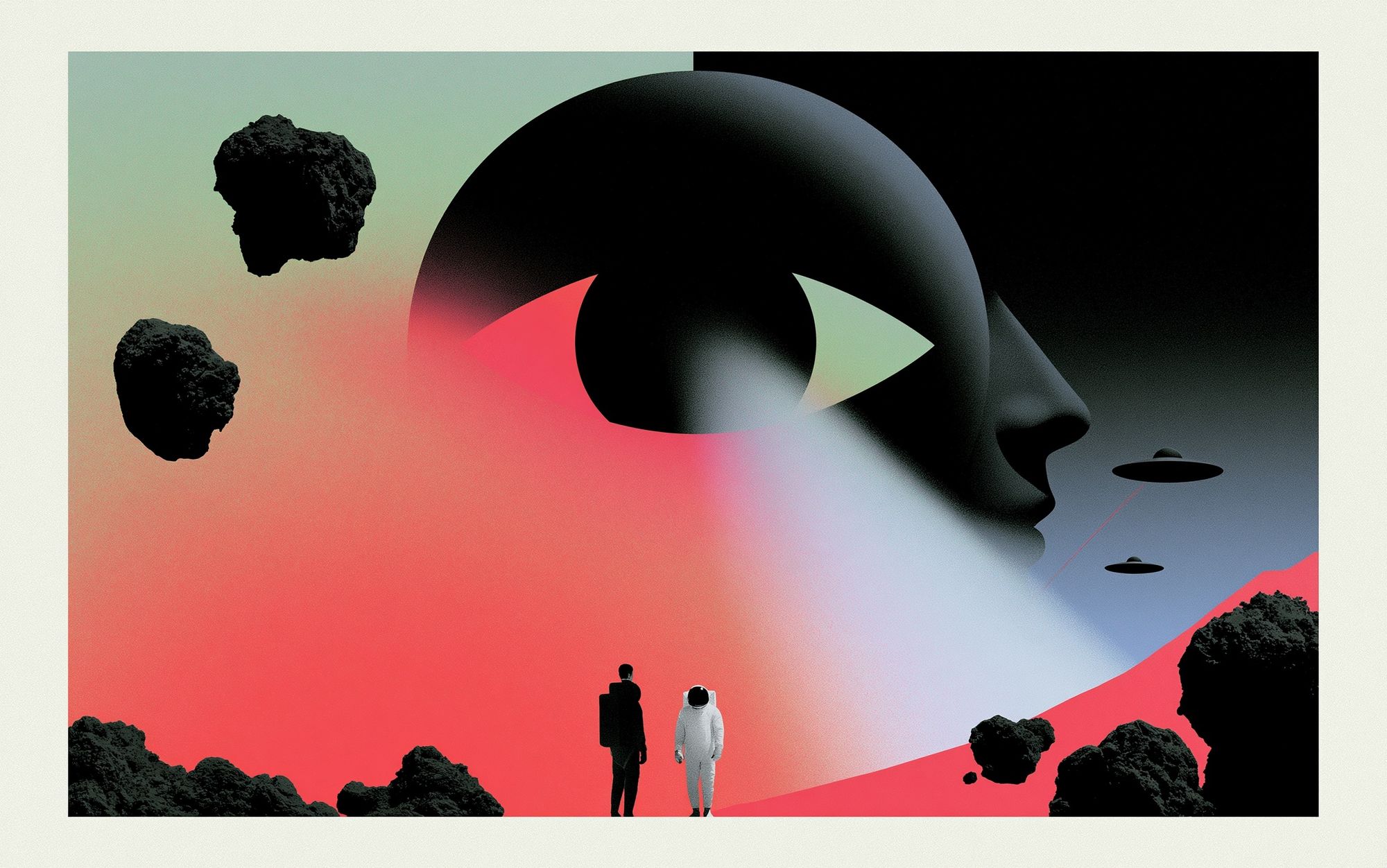 Surreal Space Portal Illustration Poster. poster detail