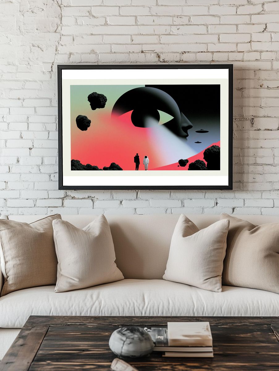 Surreal Space Portal Illustration Poster. room preview