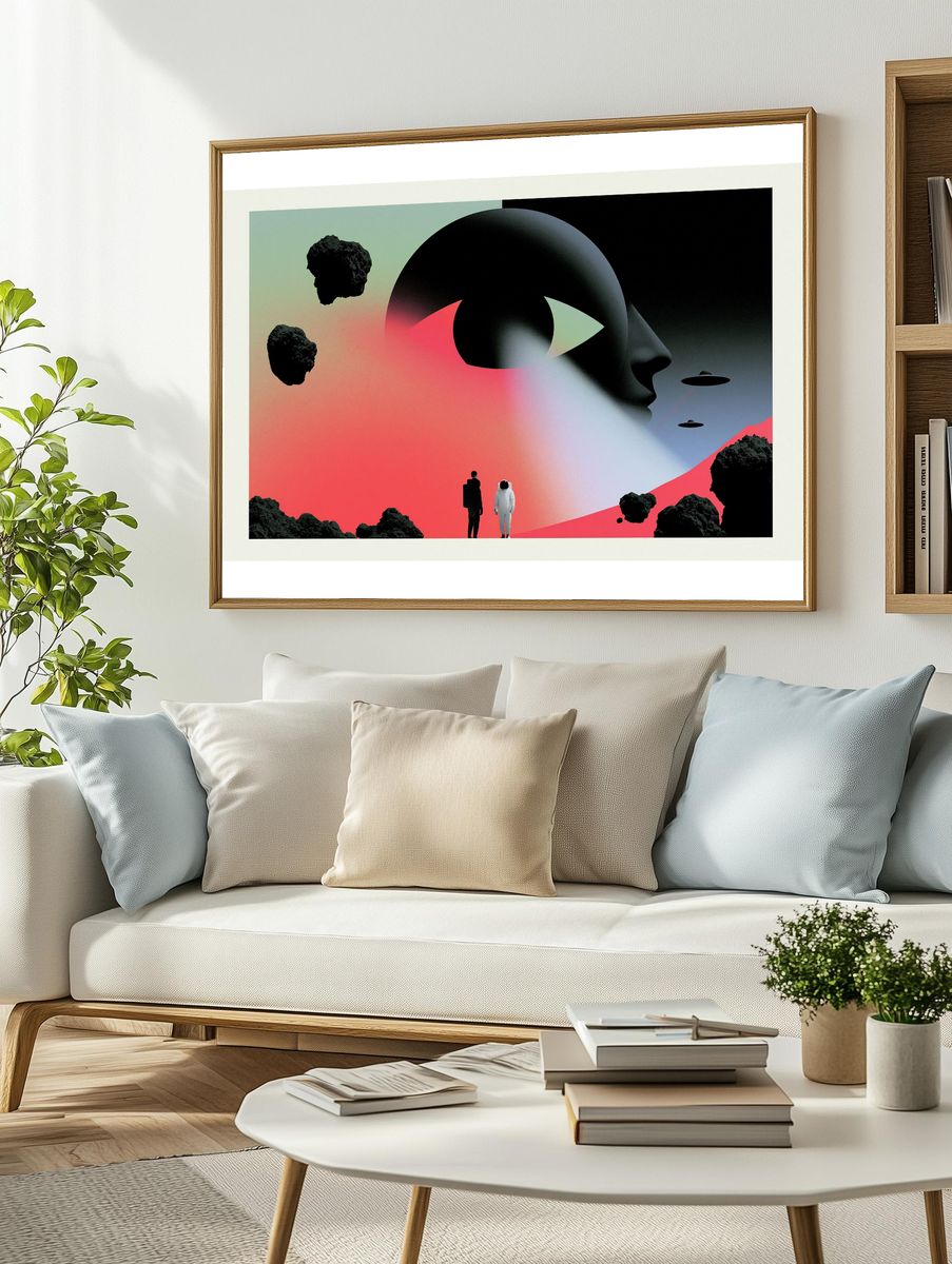 Surreal Space Portal Illustration Poster. — room view 2
