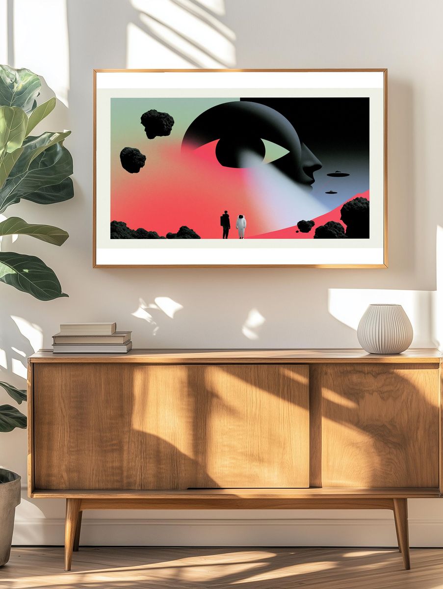 Surreal Space Portal Illustration Poster. — room view 3
