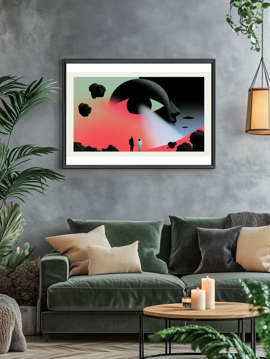 Surreal Space Portal Illustration Poster. — room view 4