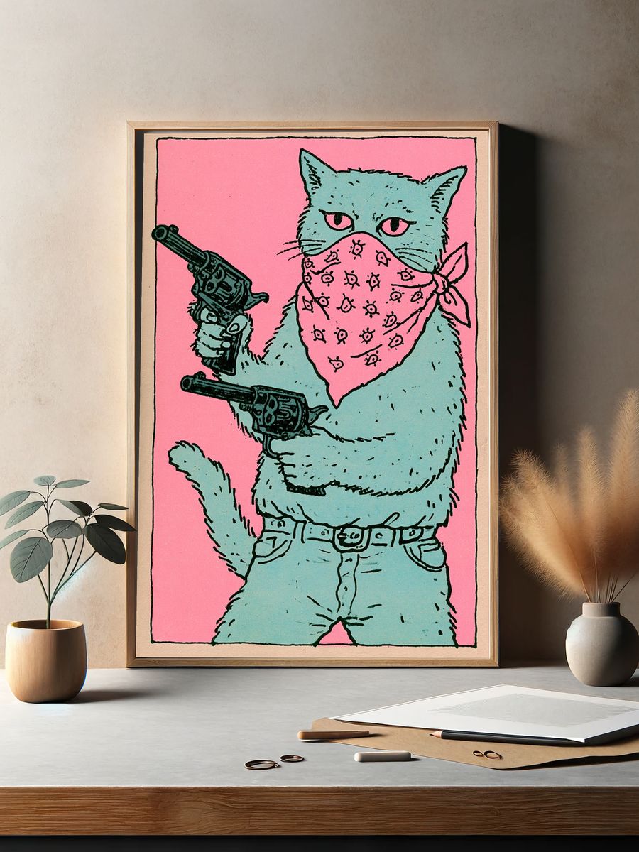 Native Rider Fantasy Illustration Poster. — room view 2