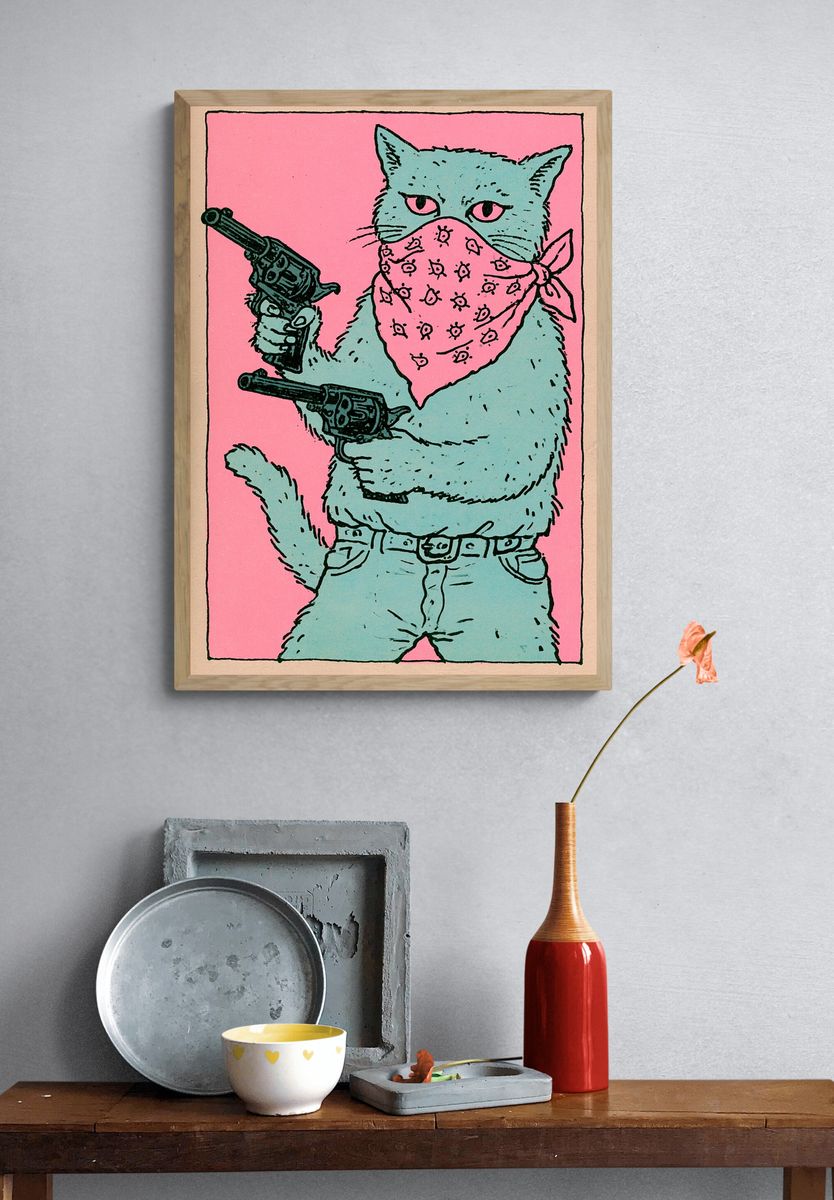 Native Rider Fantasy Illustration Poster. — room view 3