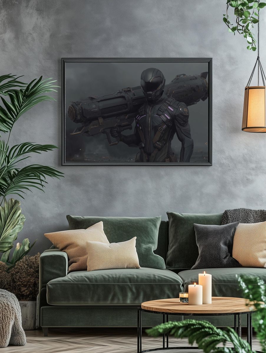 Armored Sci-Fi Soldier Poster. — room view 4
