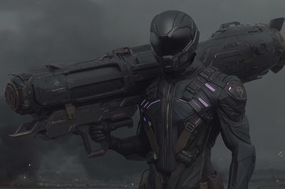 Armored Sci-Fi Soldier Poster.