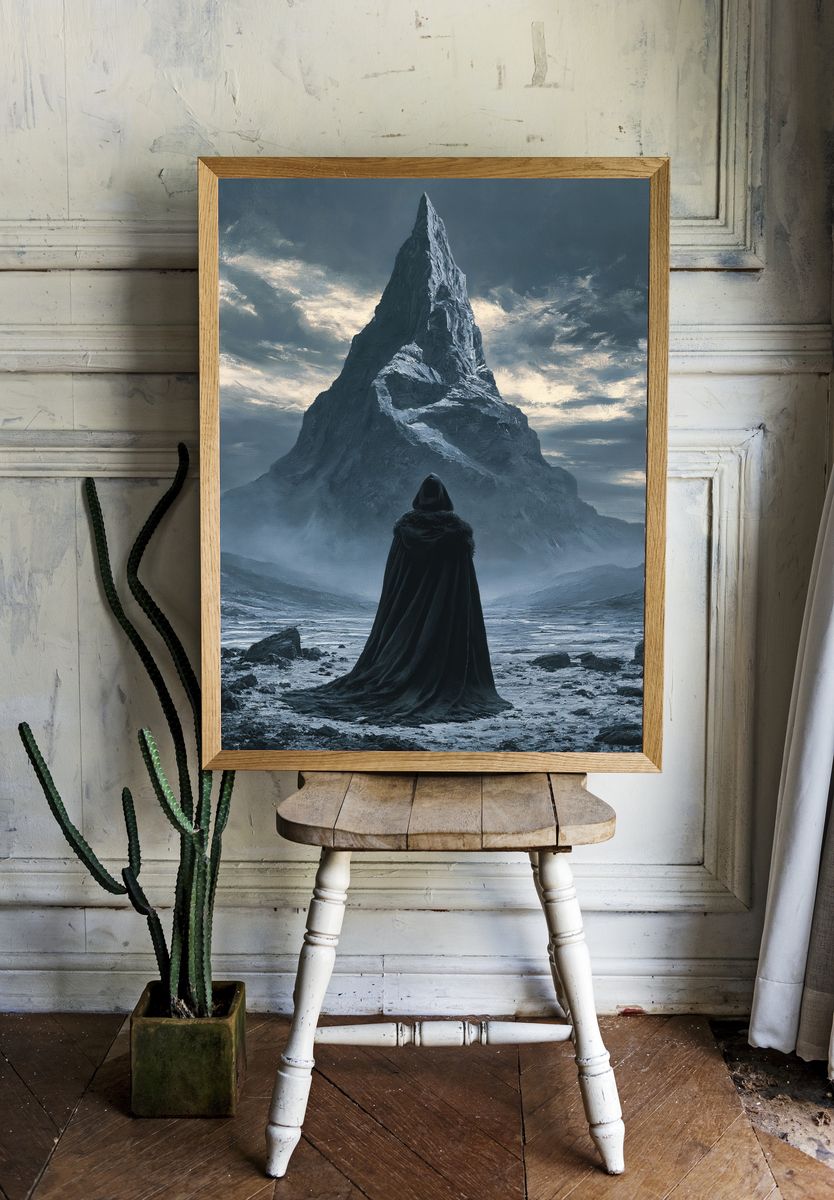 Misty Mountain Sentinel Print. room preview
