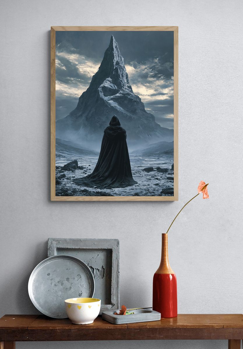 Misty Mountain Sentinel Print. — room view 3