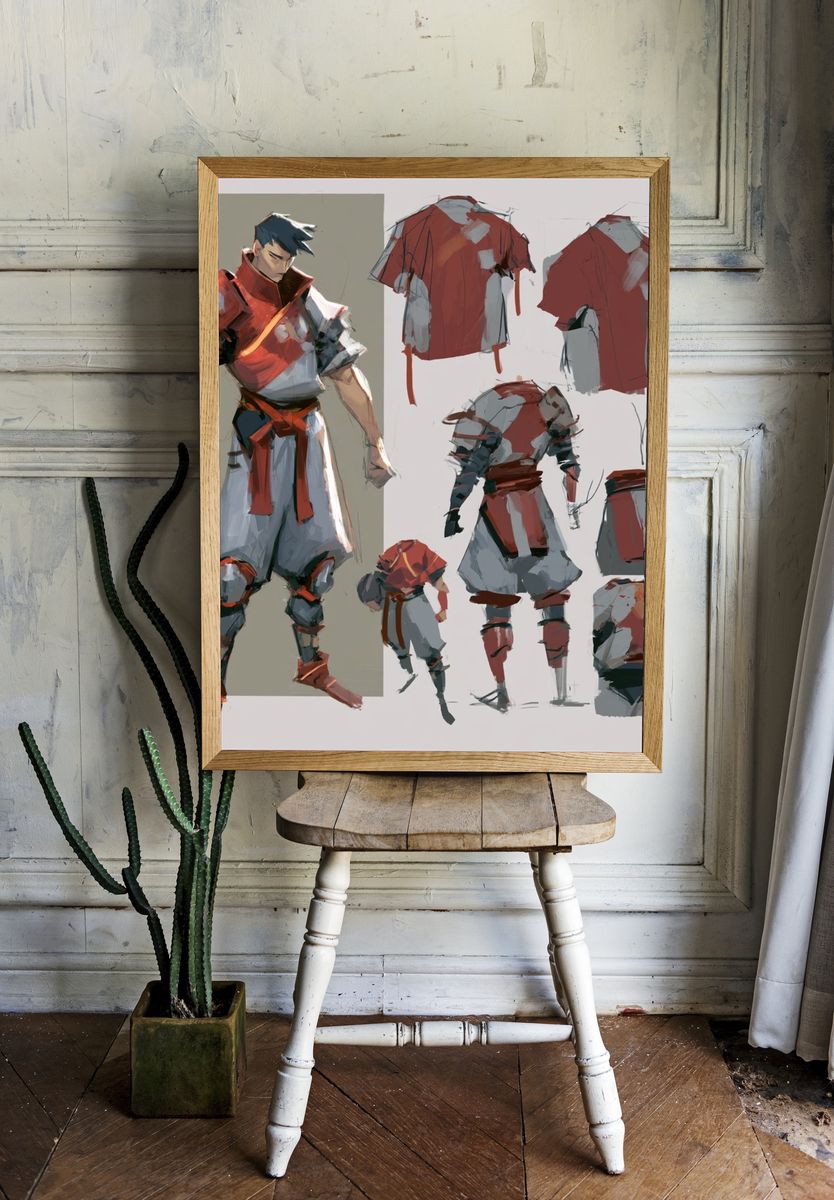 Fantasy Warrior Character Study Poster. — room view 1