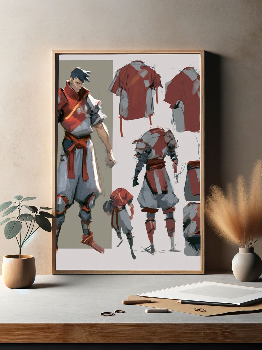 Fantasy Warrior Character Study Poster. — room view 2