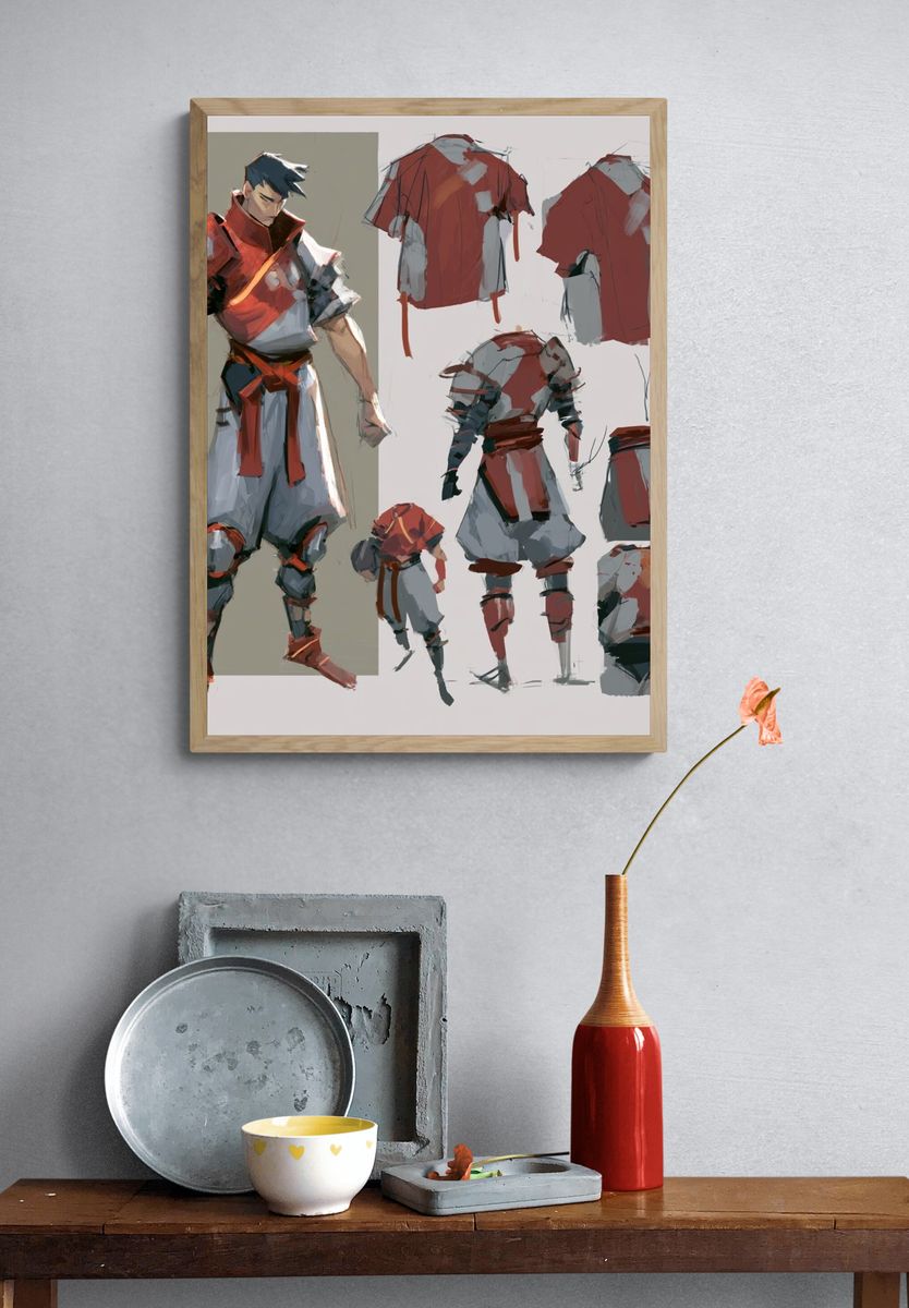 Fantasy Warrior Character Study Poster. — room view 3