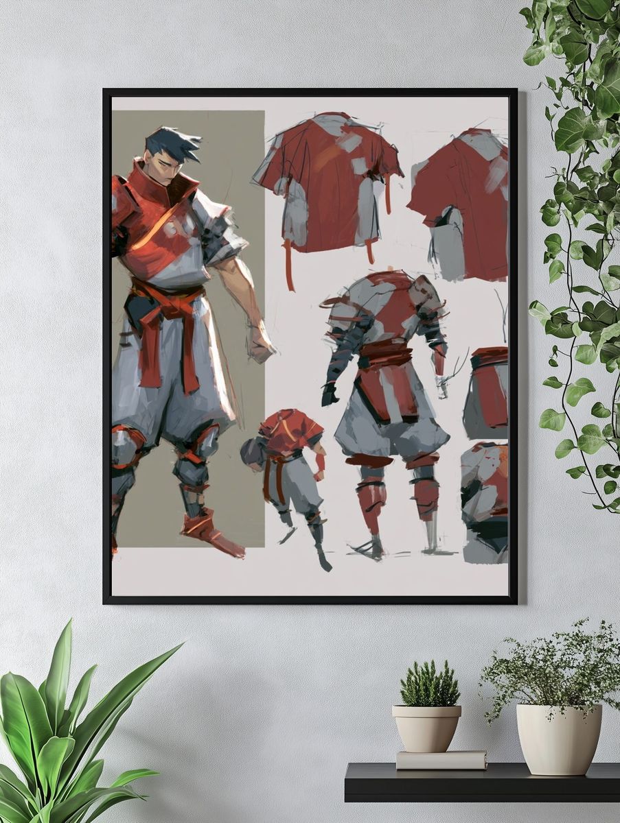 Fantasy Warrior Character Study Poster. — room view 4
