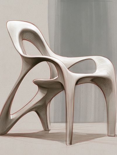 Organic Sculptural Chair Poster.