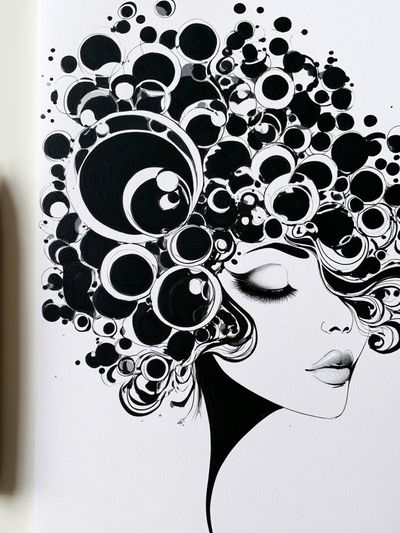 Abstract Woman Portrait Illustration Poster.