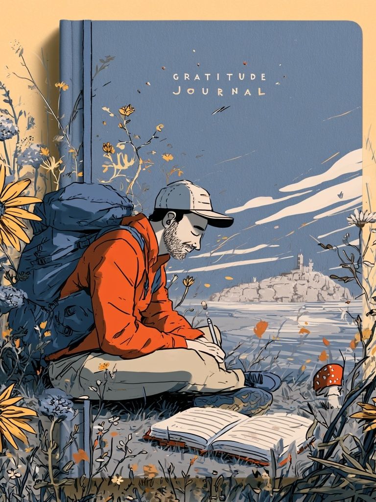 Gratitude Journal Illustration Poster. poster detail