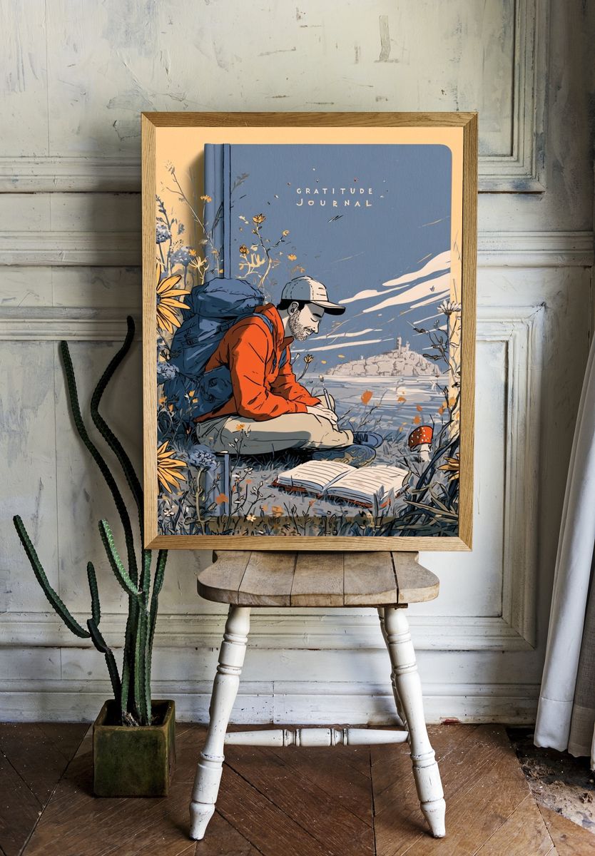 Gratitude Journal Illustration Poster. room preview