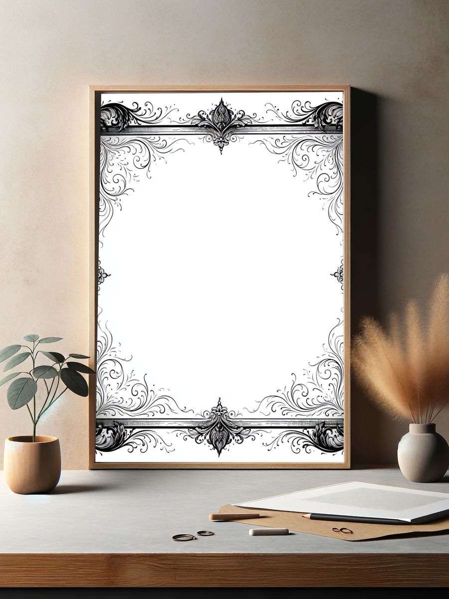 Ornate Baroque Frame Print. — room view 2