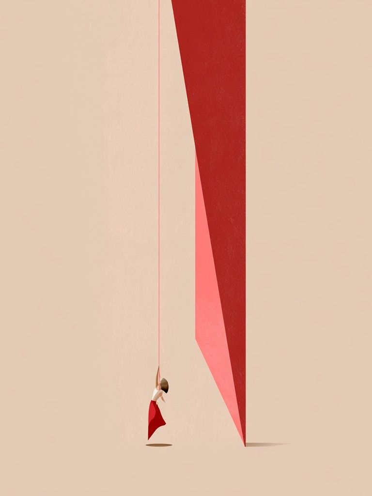 Minimalist Red Swing Illustration Poster. poster — illustration art