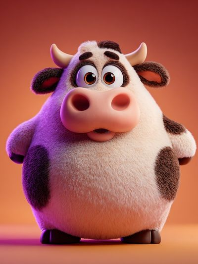 Cute Cartoon Cow Illustration Poster. poster