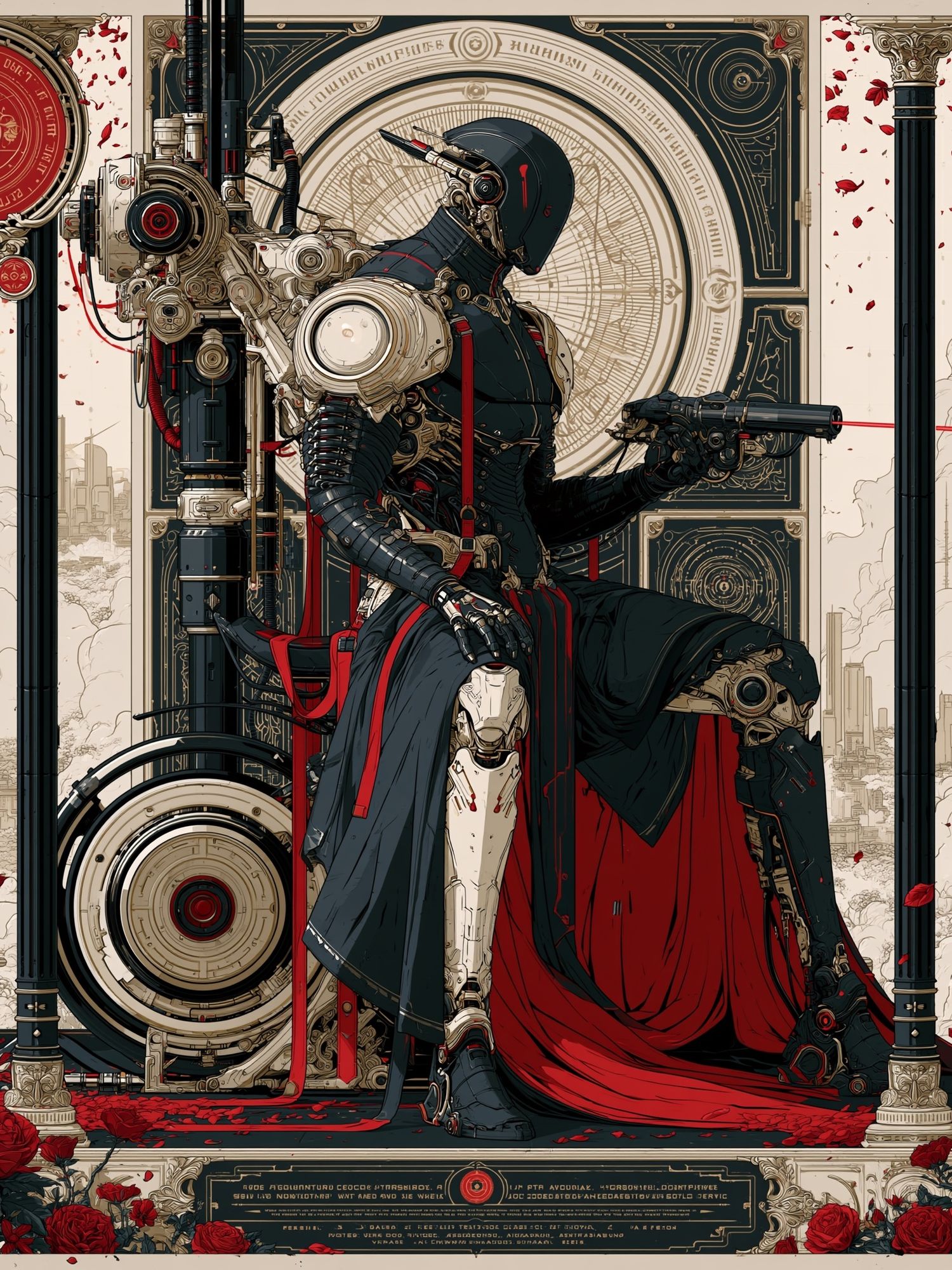 Cyberpunk Throne Mecha Poster. poster — illustration art