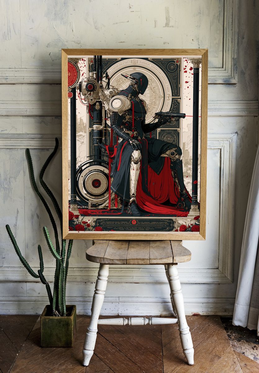 Cyberpunk Throne Mecha Poster. — room view 1