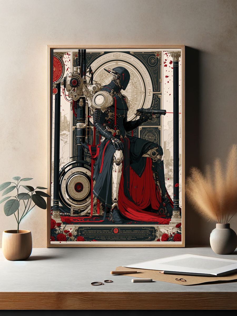 Cyberpunk Throne Mecha Poster. — room view 2