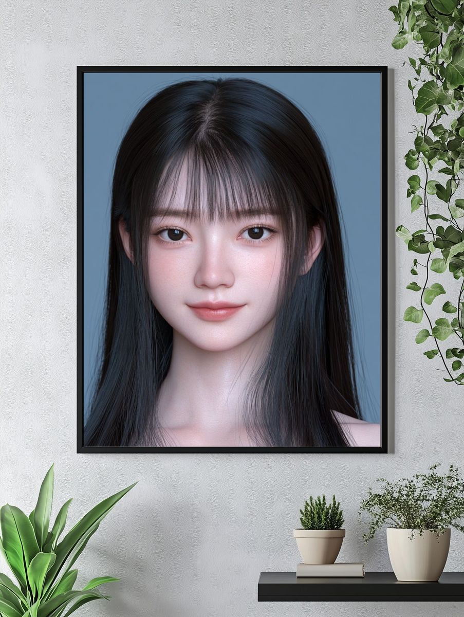 Serene Portrait Digital Art Poster. — room view 4