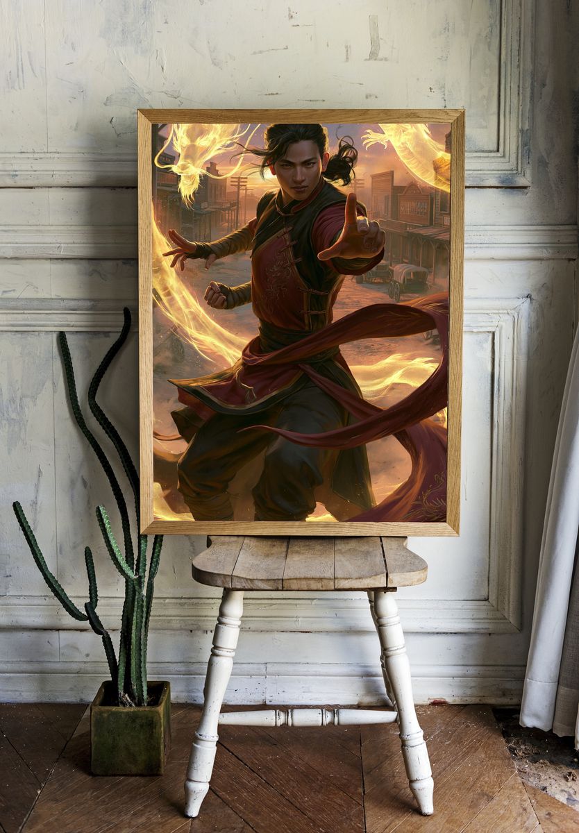 Dragon Warrior Digital Art Poster. — room view 1
